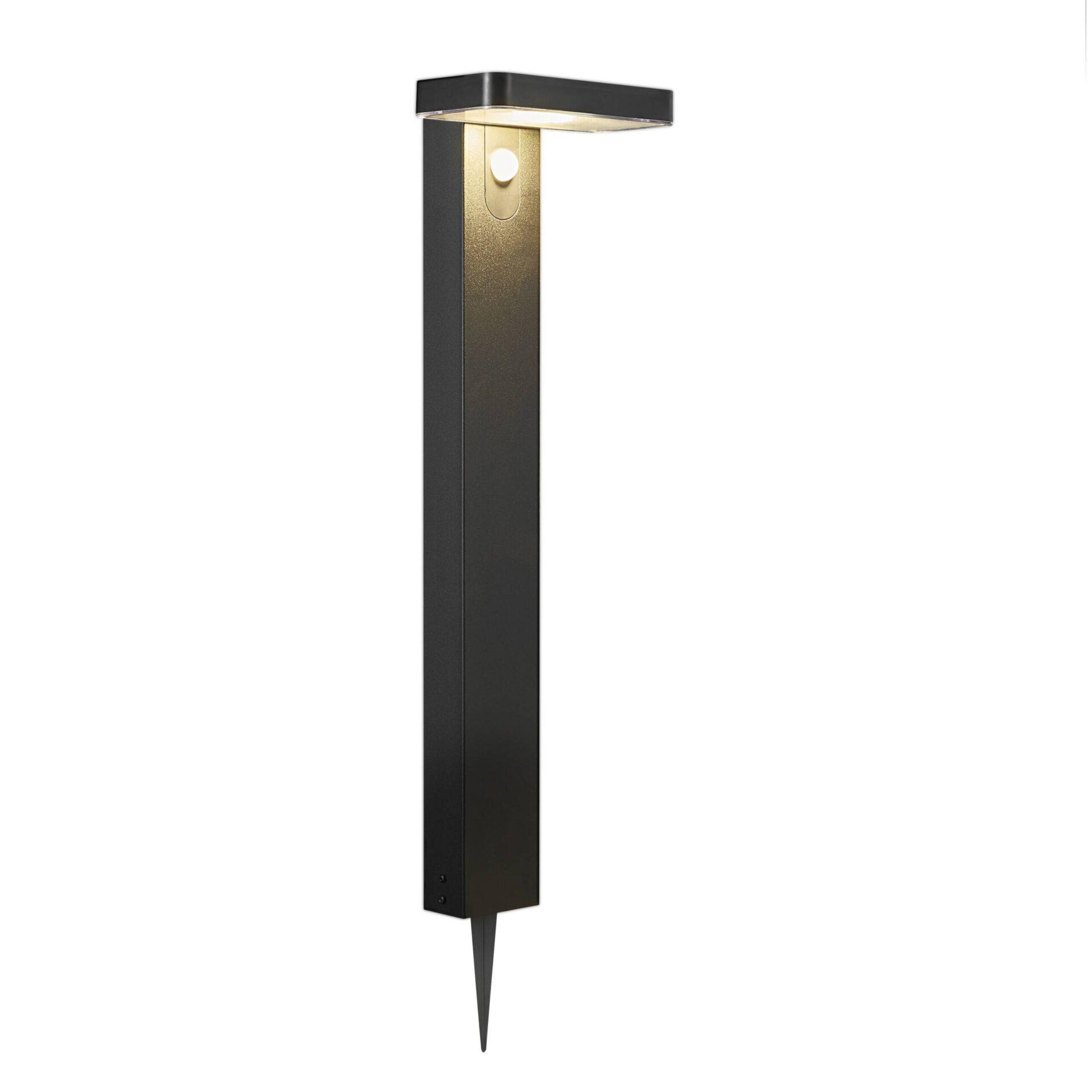 Nordlux Solární LED sloupek s bodcem a senzorem Rica - hranatý