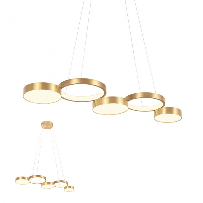 Redo Závěsné LED svítidlo Cronos, délka 95cm Barva: Bronzová