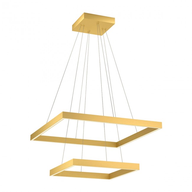 Redo Závěsné LED svítidlo Febe - 2 čtverce, ø60cm/ø40cm Barva: Zlatá, Chromatičnost: 4000K