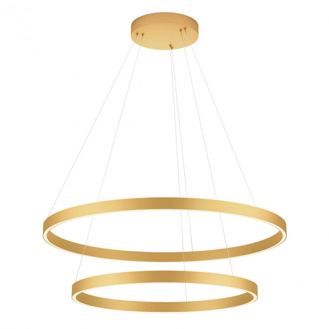 Redo Závěsné LED svítidlo Febe - 2 kruhy, ø80cm/ø60cm Barva: Zlatá, Chromatičnost: 4000K