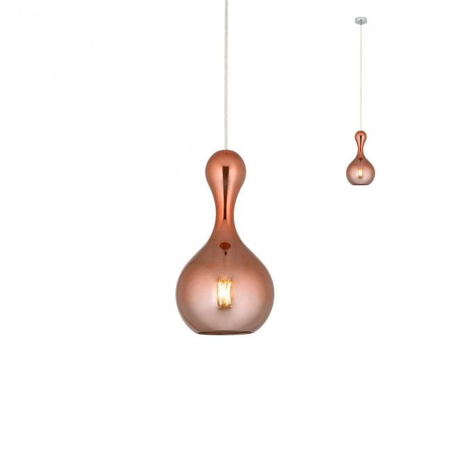 Redo Závěsné svítidlo Lob, ø18cm Barva: Měděná