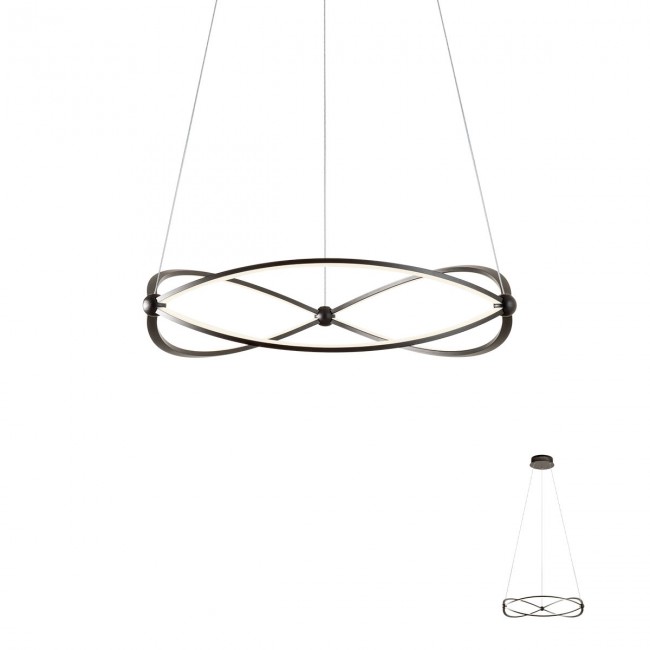 Redo Závěsné LED svítidlo Quark, ø60cm Barva: Černá