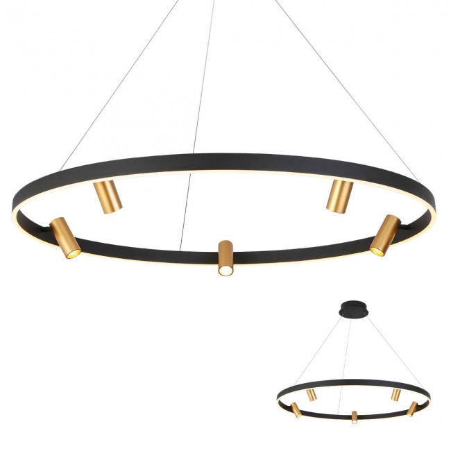 Redo Závěsné LED svítidlo Summit, ø100cm Barva: Černá