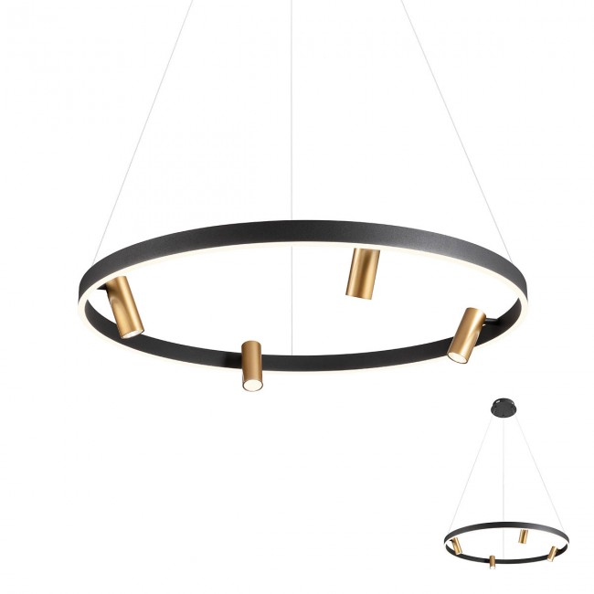 Redo Závěsné LED svítidlo Summit, ø81 cm Barva: Černá