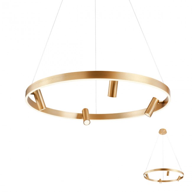 Redo Závěsné LED svítidlo Summit, ø81 cm Barva: Zlatá