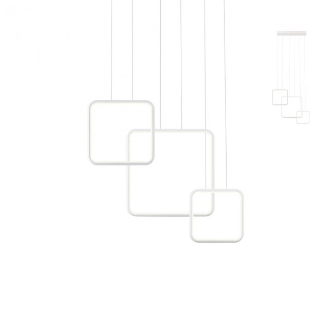 Redo Závěsné LED svítidlo Thai - čtverce Barva: Bílá