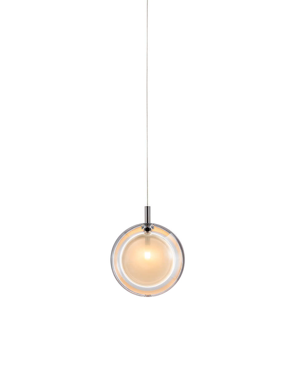 Bomma Luxusní závěsné svítidlo Lens, bez baldachýnu Povrch Montury: Antracit, Barva skla: Béžová