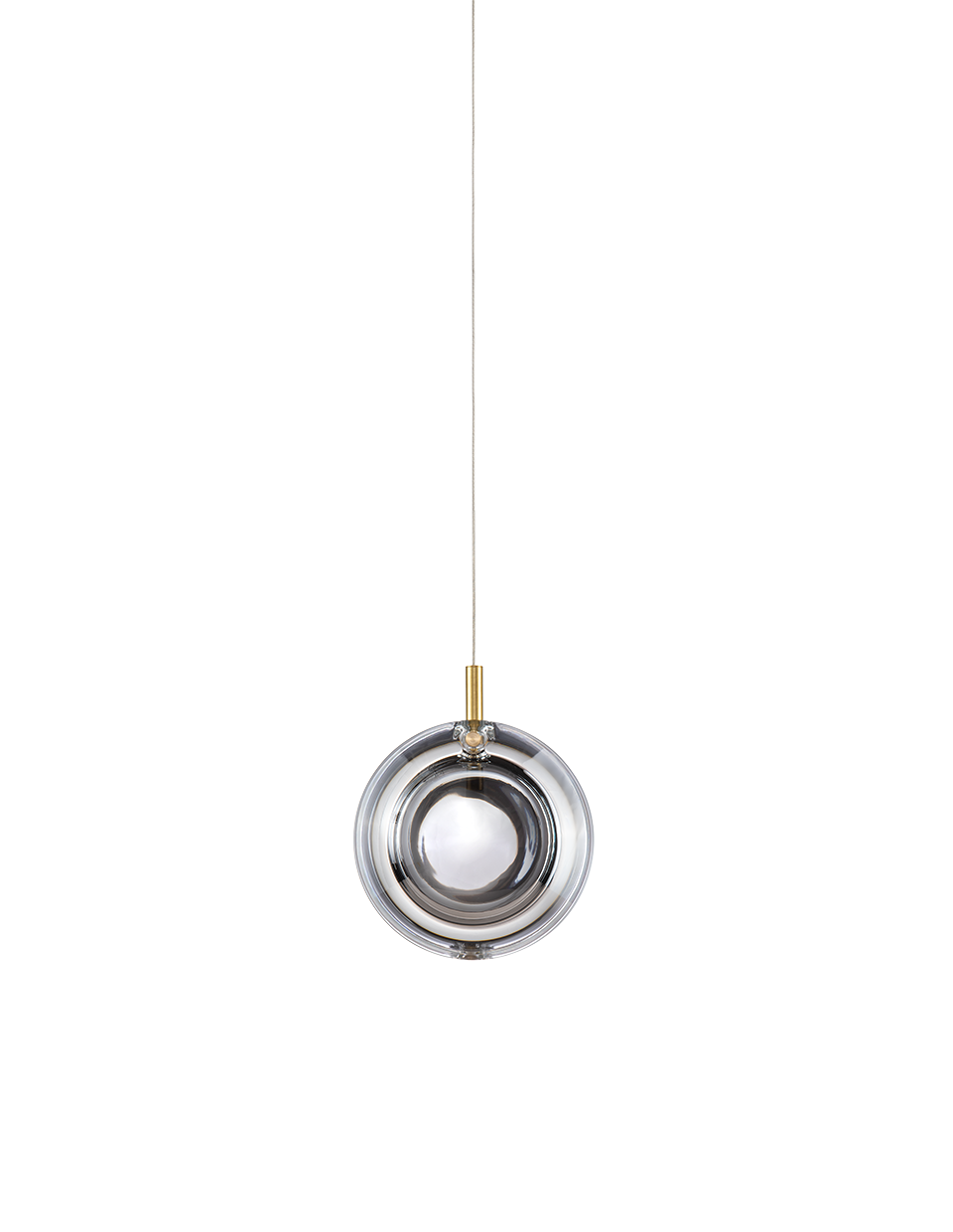 Bomma Luxusní závěsné svítidlo Lens, bez baldachýnu Povrch Montury: Antracit, Barva skla: Stříbrná