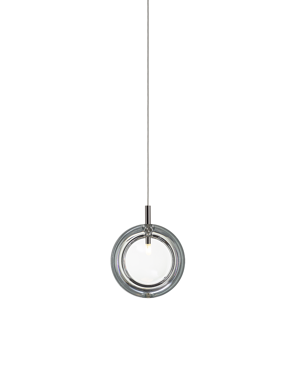 Bomma Luxusní závěsné svítidlo Lens, bez baldachýnu Barva: Čiré sklo, Povrch Montury: Antracit