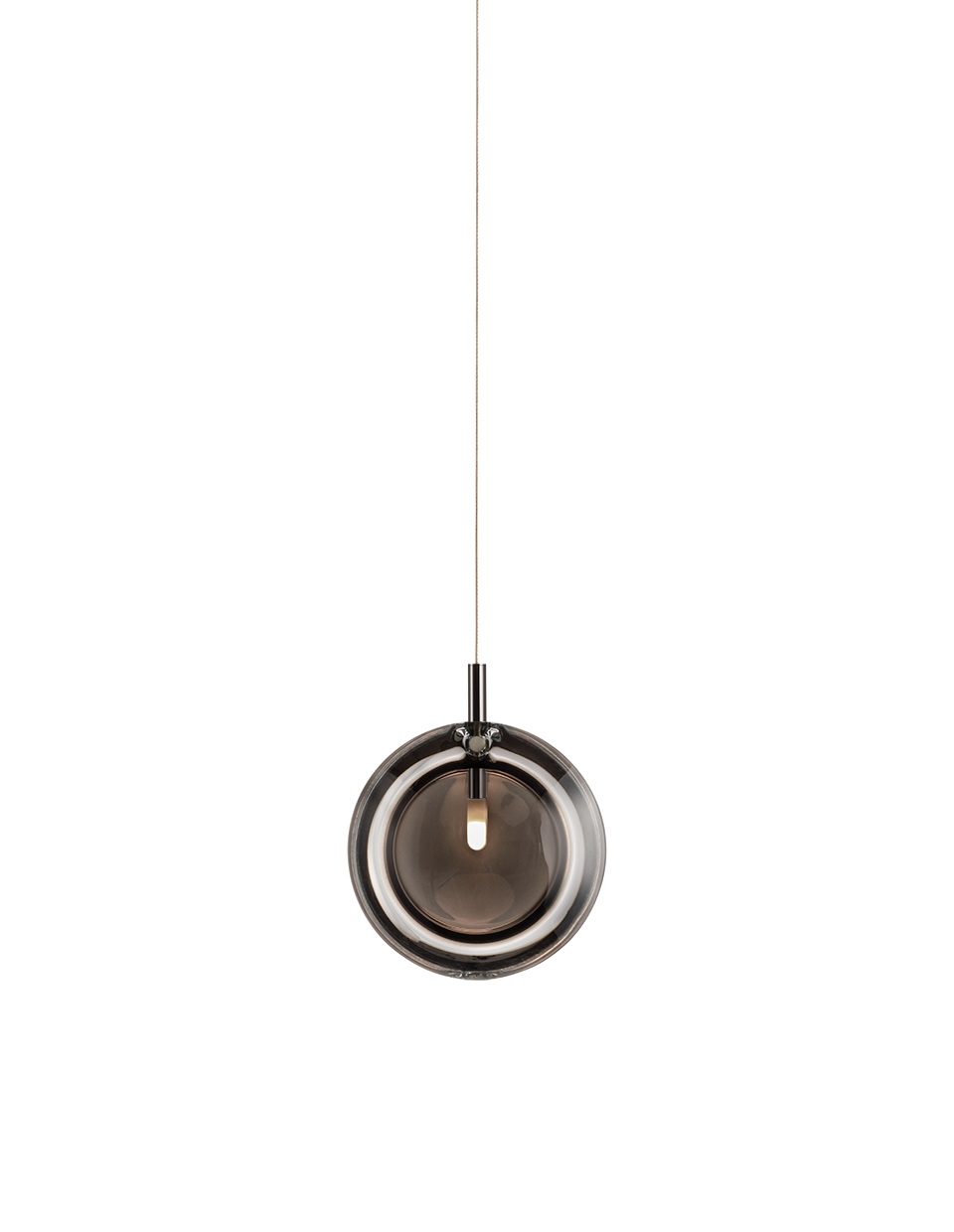 Bomma Luxusní závěsné svítidlo Lens s baldachýnem Barva: Kouřová, Povrch Montury: Antracit