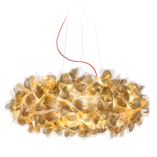 Slamp Závěsné svítidlo CLIZIA LARGE - MAMA NON MAMA Barva: Zlatá, Barva kabelu: červená