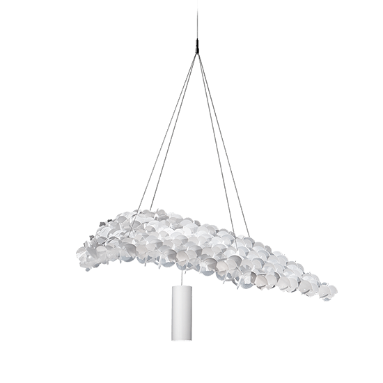 Slamp Modulární závěsné svítidlo NUVEM SINGLE MODULE + 1 SPOT LIGHT Barva: Bílá