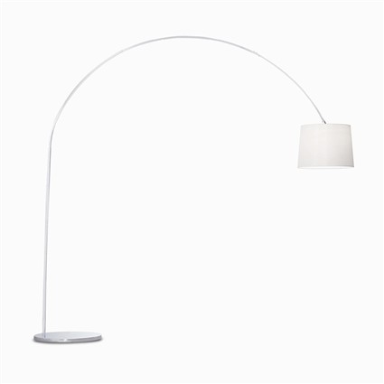 Levně Ideal Lux Stojací lampa DORSALE Barva stínidla: bílá, Barva podstavce: chrom
