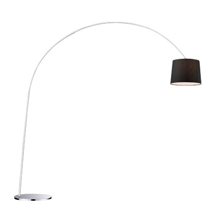Levně Ideal Lux Stojací lampa DORSALE Barva stínidla: černá, Barva podstavce: chrom