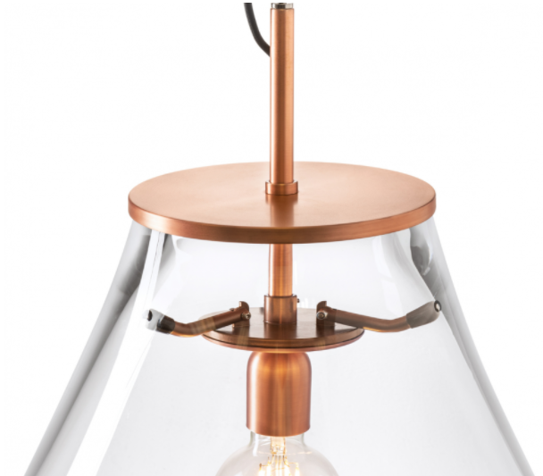 Bomma Luxusní závěsné svítidlo Tim large, ø 65 cm Barva: Čiré sklo, Povrch Montury: Měděná