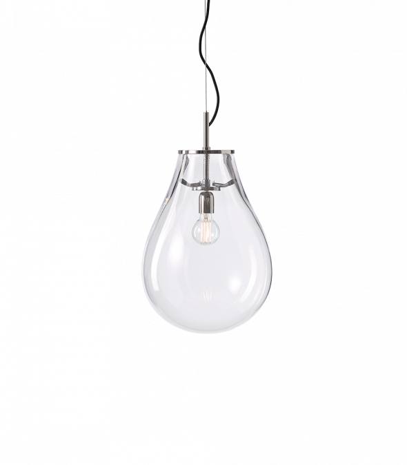 Bomma Luxusní závěsné svítidlo Tim small ø 35 cm Barva: Čiré sklo, Povrch Montury: Stříbrná