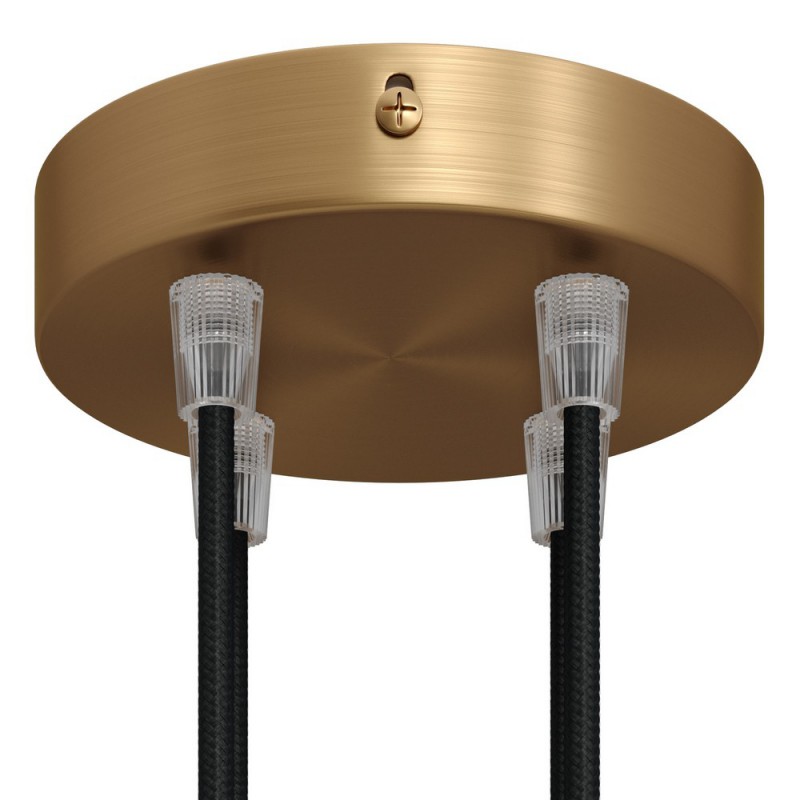 creative cables Válcový kovový stropní baldachýn - 4 otvory Barva komponentu: Matný bronz, Kabelová průchodka: Kuželová