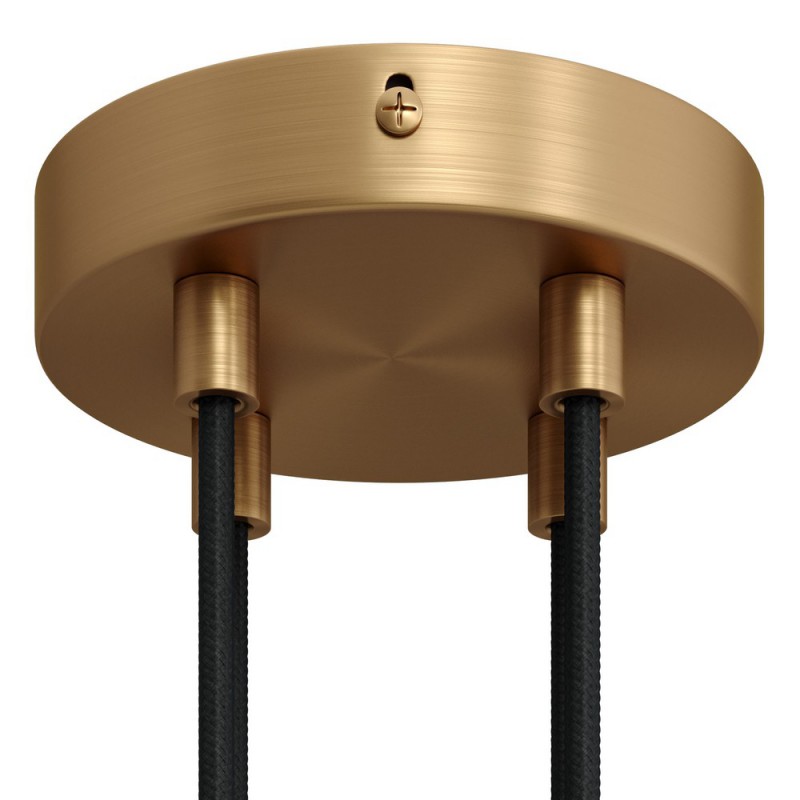 creative cables Válcový kovový stropní baldachýn - 4 otvory Barva komponentu: Matný bronz, Kabelová průchodka: Válcová