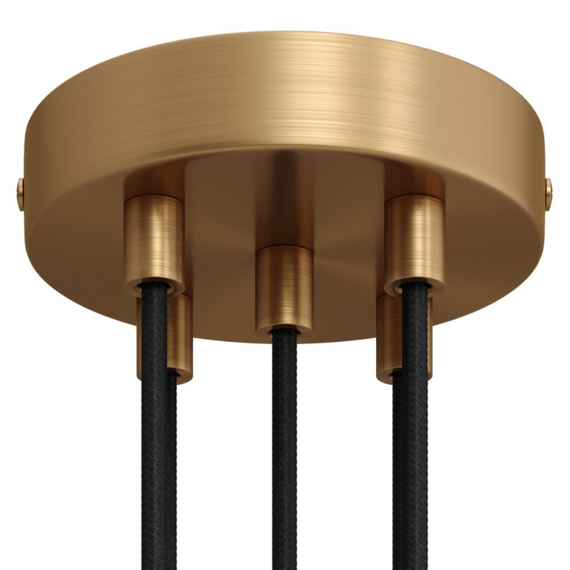 creative cables Válcový kovový stropní baldachýn - 5 otvorů Barva komponentu: Matný bronz, Kabelová průchodka: Válcová