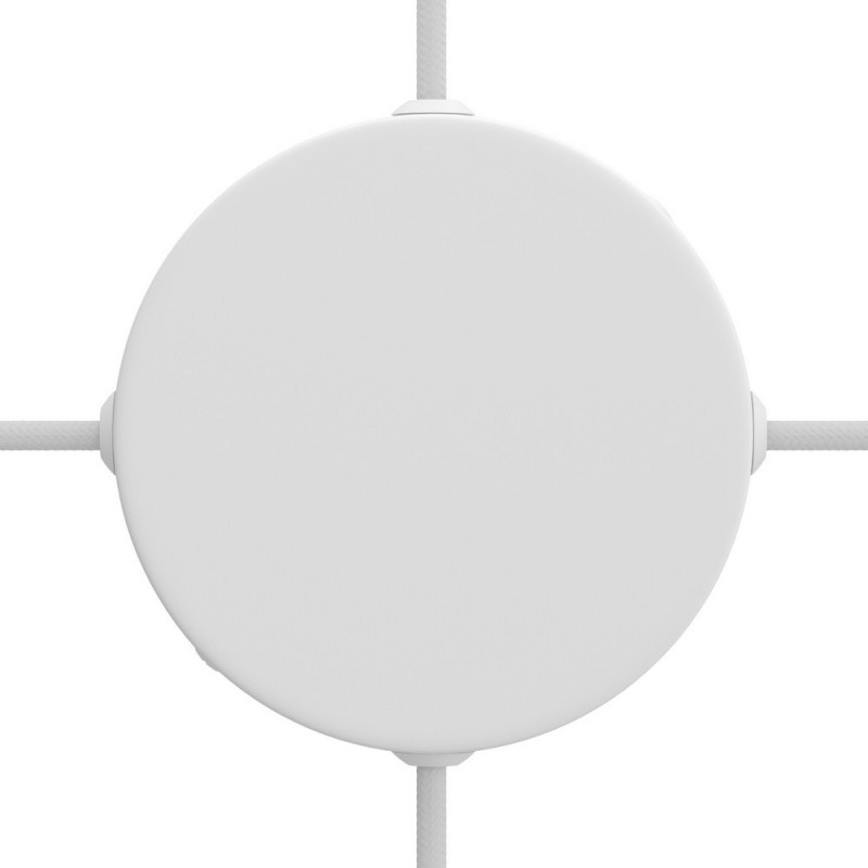 creative cables Válcový kovový stropní baldachýn se 4 bočními otvory Barva komponentu: Matná bílá