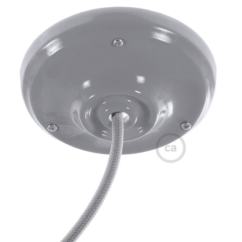 creative cables Porcelánový stropní baldachýn - 1 otvor Barva komponentu: Šedá