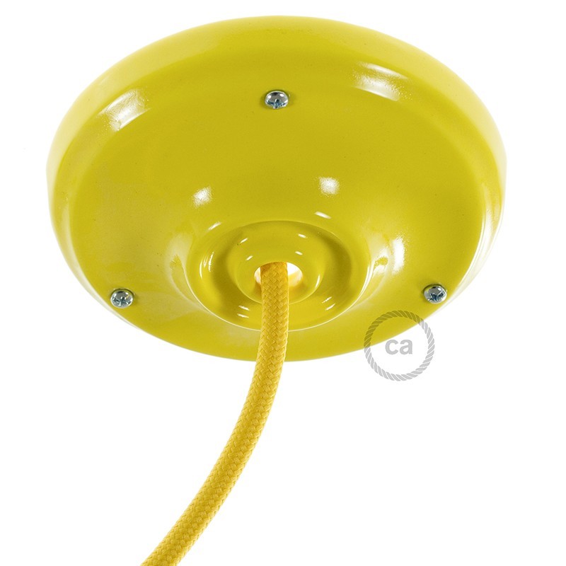 Levně creative cables Porcelánový stropní baldachýn - 1 otvor Barva komponentu: Žlutá