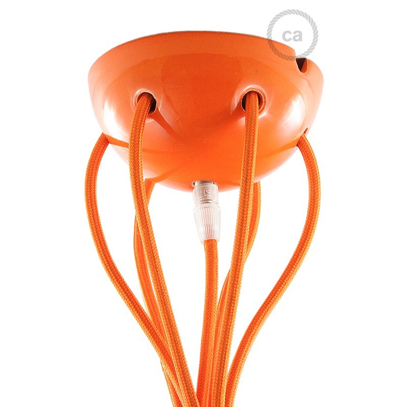 creative cables Keramický stropní baldachýn se 7 otvory Barva komponentu: Oranžová