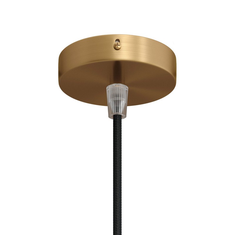creative cables Malý válcový kovový stropní baldachýn s 1 středovým otvorem Barva komponentu: Matný bronz, Kabelová průchodka: Kuželová