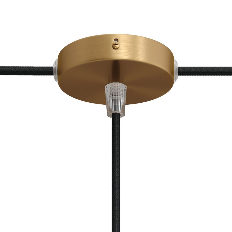 creative cables Malý kovový válcový baldachýn s 1 středovým otvorem a 2 bočními otvory Barva komponentu: Matný bronz, Kabelová průchodka: Kuželová