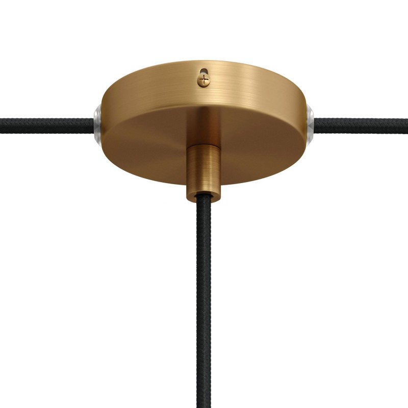 creative cables Malý kovový válcový baldachýn s 1 středovým otvorem a 2 bočními otvory Barva komponentu: Matný bronz, Kabelová průchodka: Válcová