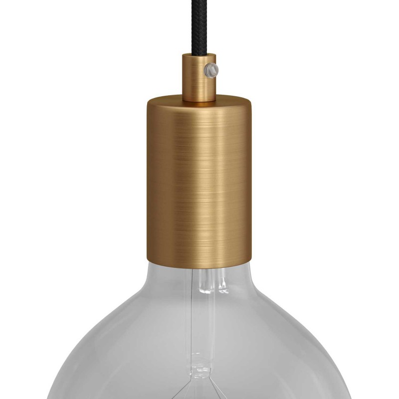 creative cables Válcová kovová objímka E27 v sadě Barva komponentu: Matný bronz, Kabelová průchodka: Válcová