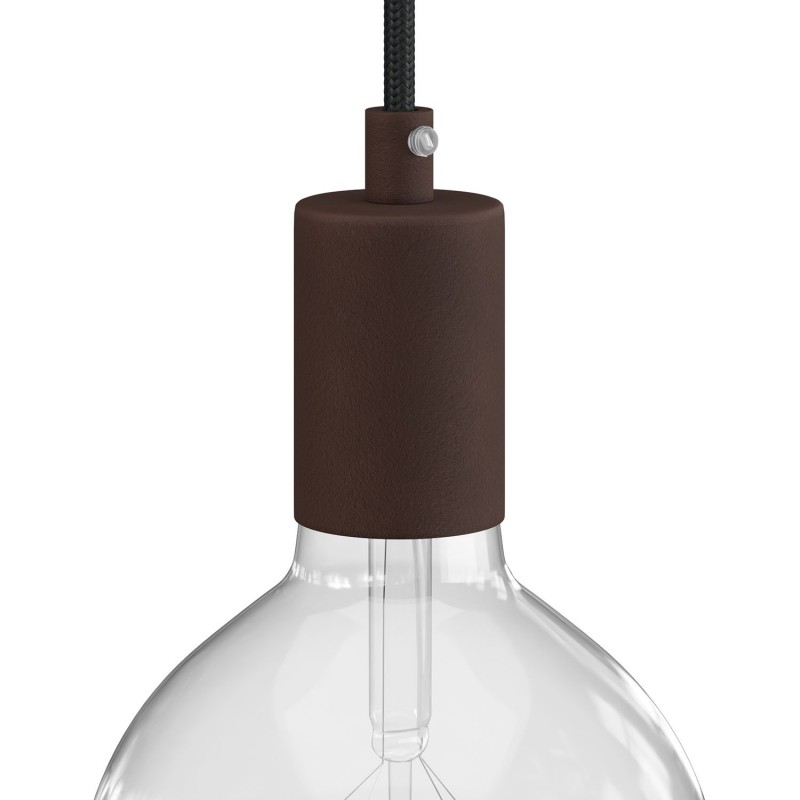 creative cables Válcová kovová objímka E27 v sadě Barva komponentu: Rezavá, Kabelová průchodka: Válcová