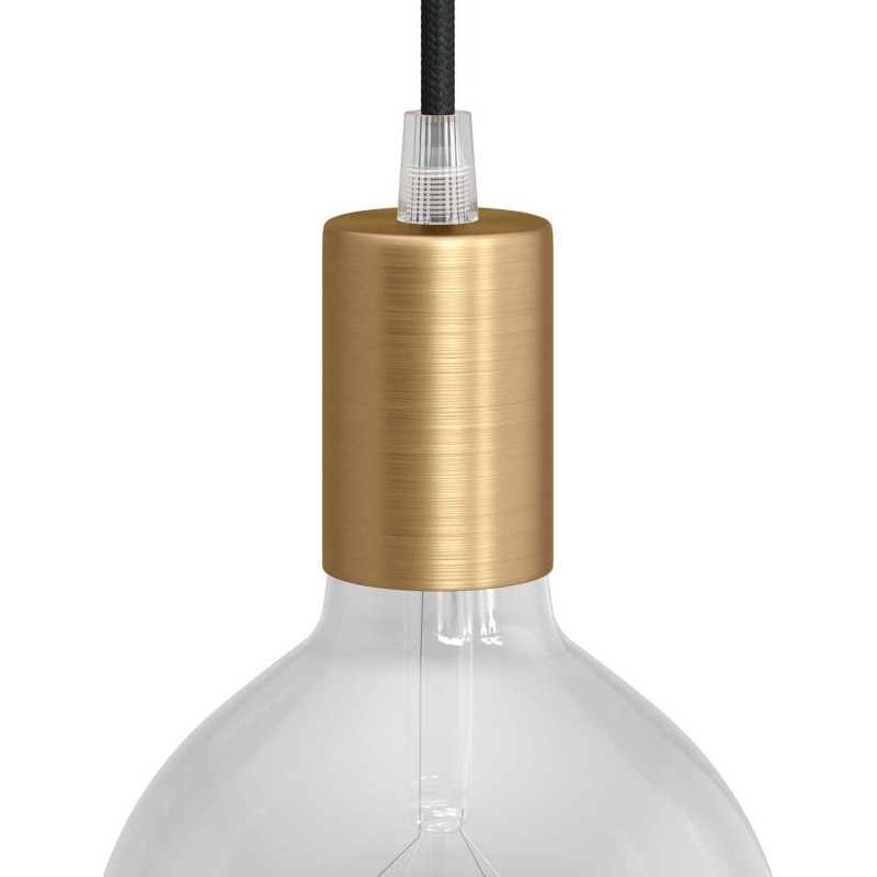 creative cables Válcová kovová objímka E27 v sadě Barva komponentu: Matný bronz, Kabelová průchodka: Kuželová