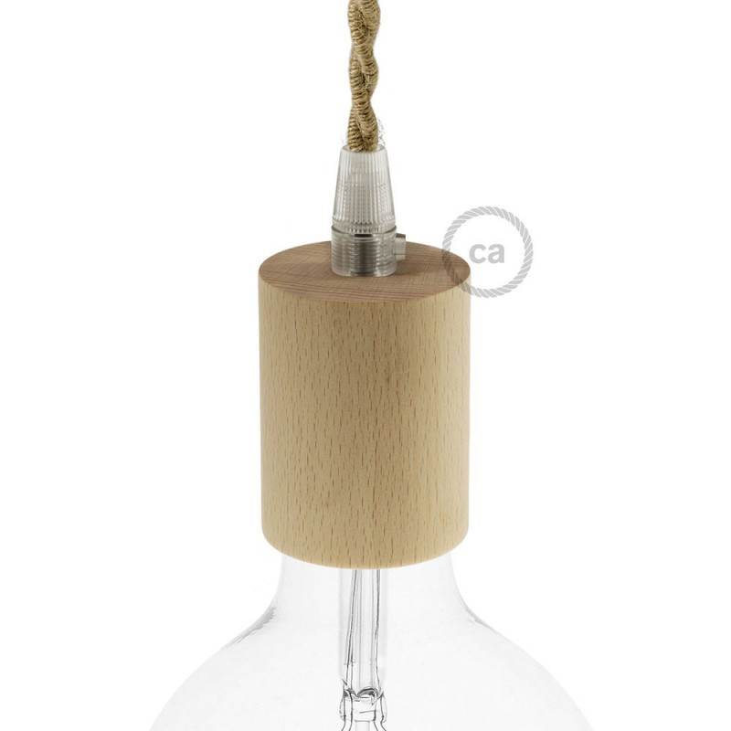creative cables Dřevěná objímka E27 v sadě Barva komponentu: Neutrální