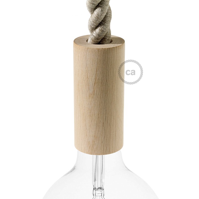 creative cables Dřevěná objímka E27 v sadě pro 2XL lanová kabel Barva komponentu: Neutrální