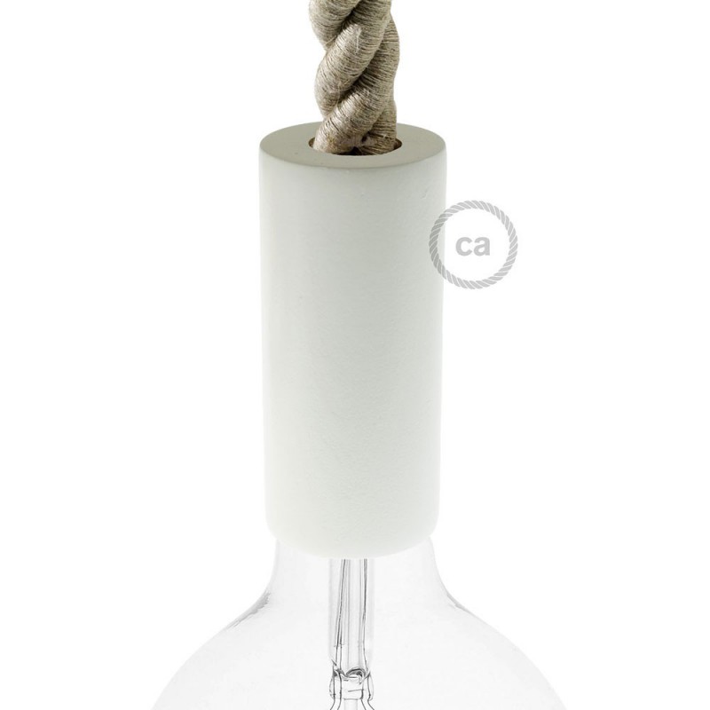 creative cables Dřevěná objímka E27 v sadě pro 2XL lanová kabel Barva komponentu: Bílá