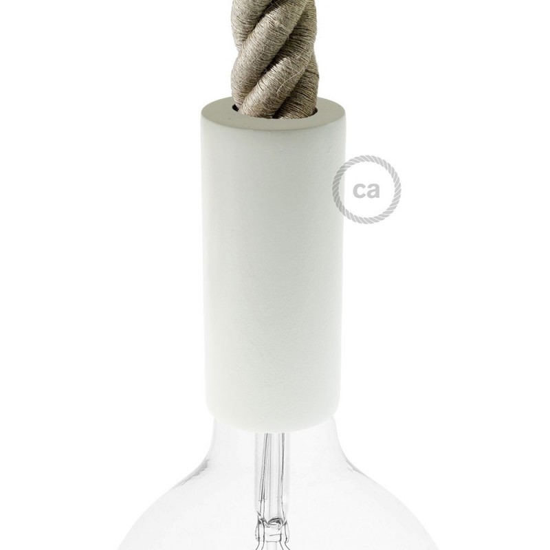creative cables Dřevěná objímka E27 v sadě pro 3XL lanová kabel Barva komponentu: Bílá