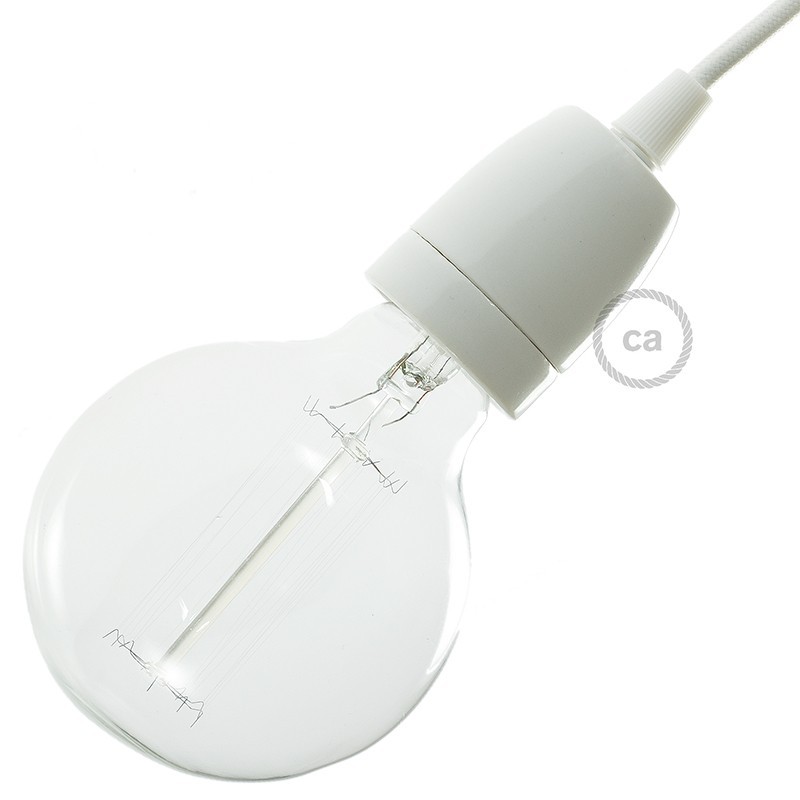 creative cables Porcelánová objímka E27 v sadě Barva komponentu: Bílá