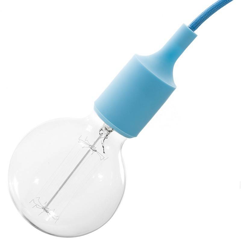 creative cables Silikonová objímka E27 v sadě Barva komponentu: Světle modrá