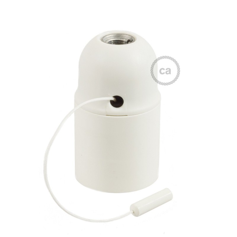 creative cables Objímka z termoplastu E27 s tahacím vypínačem Barva komponentu: Bílá