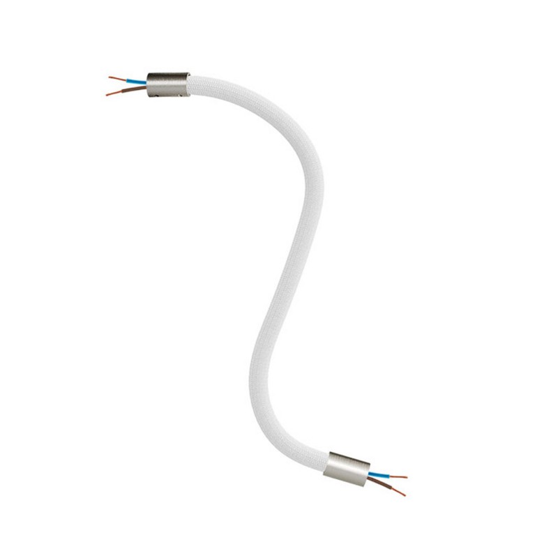 creative cables Creative flex - ohebná trubice potažena bílou textilií RM01 Délka: 30 cm, Barva komponentu: Matný chrom