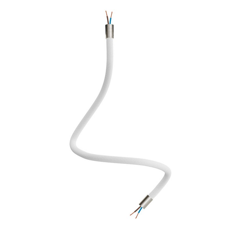 creative cables Creative flex - ohebná trubice potažena bílou textilií RM01 Délka: 60 cm, Barva komponentu: Matný chrom