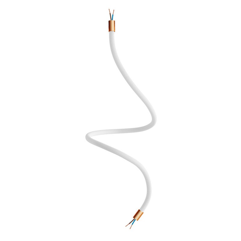 creative cables Creative flex - ohebná trubice potažena bílou textilií RM01 Délka: 90 cm, Barva komponentu: Matná měď