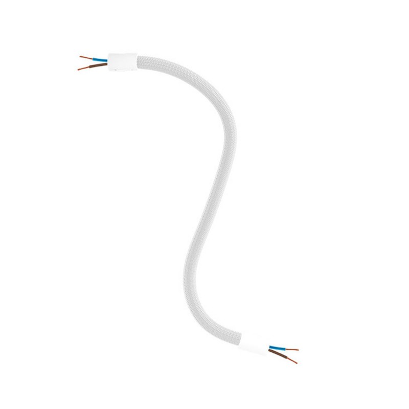 creative cables Creative flex - ohebná trubice potažena stříbrnou textilií RM02 Délka: 30 cm, Barva komponentu: Matná bílá