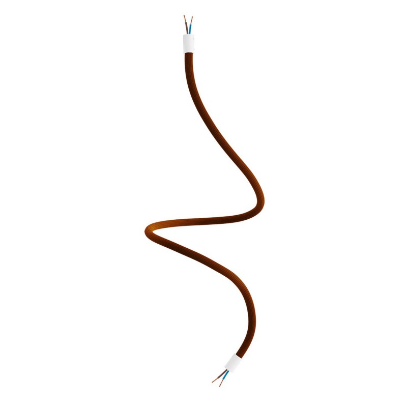 Levně creative cables Creative flex - ohebná trubice potažena hnědou textilií RM13 Délka: 90 cm, Barva komponentu: Matná bílá
