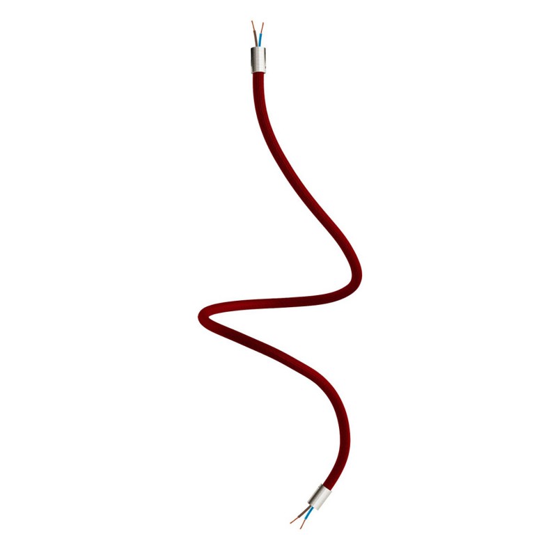 Levně creative cables Creative flex - ohebná trubice potažena vínově červenou textilií RM19 Délka: 90 cm, Barva komponentu: Matný chrom