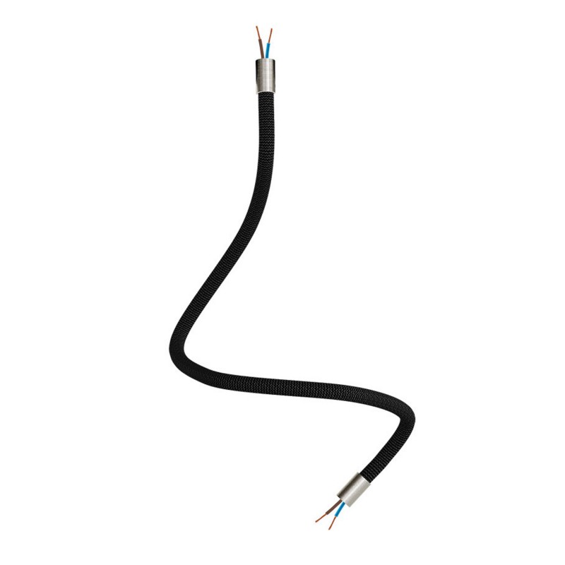 Levně creative cables Creative flex - ohebná trubice potažena cik-cak černo stříbrnou textilií RZ30 Délka: 60 cm, Barva komponentu: Matný chrom