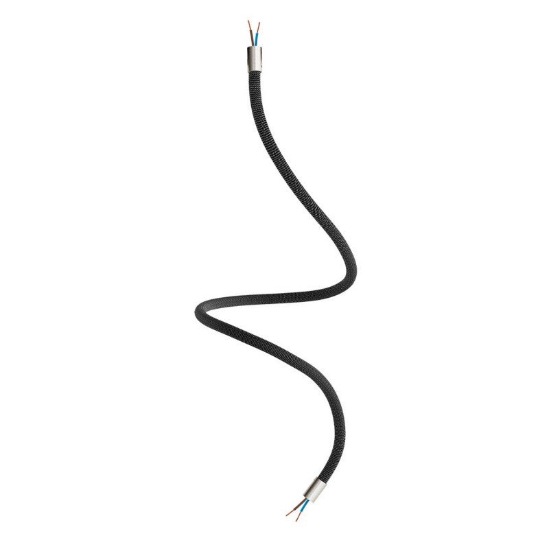 Levně creative cables Creative flex - ohebná trubice potažena cik-cak černo stříbrnou textilií RZ30 Délka: 90 cm, Barva komponentu: Matný chrom