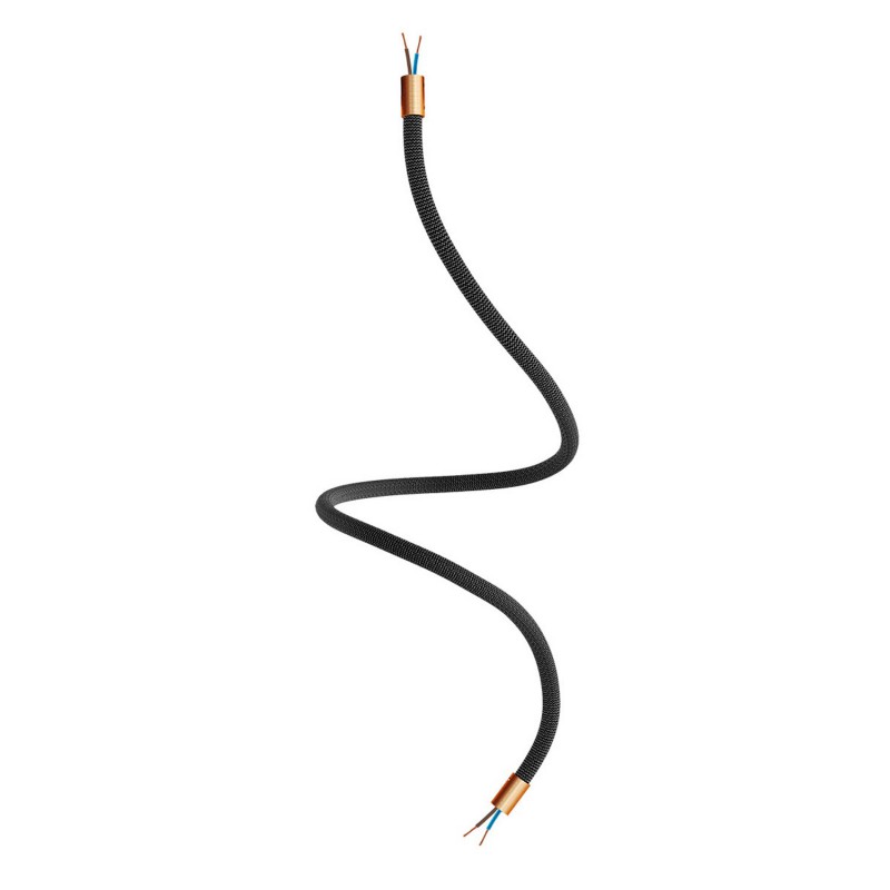 Levně creative cables Creative flex - ohebná trubice potažena cik-cak černo stříbrnou textilií RZ30 Délka: 90 cm, Barva komponentu: Matná měď