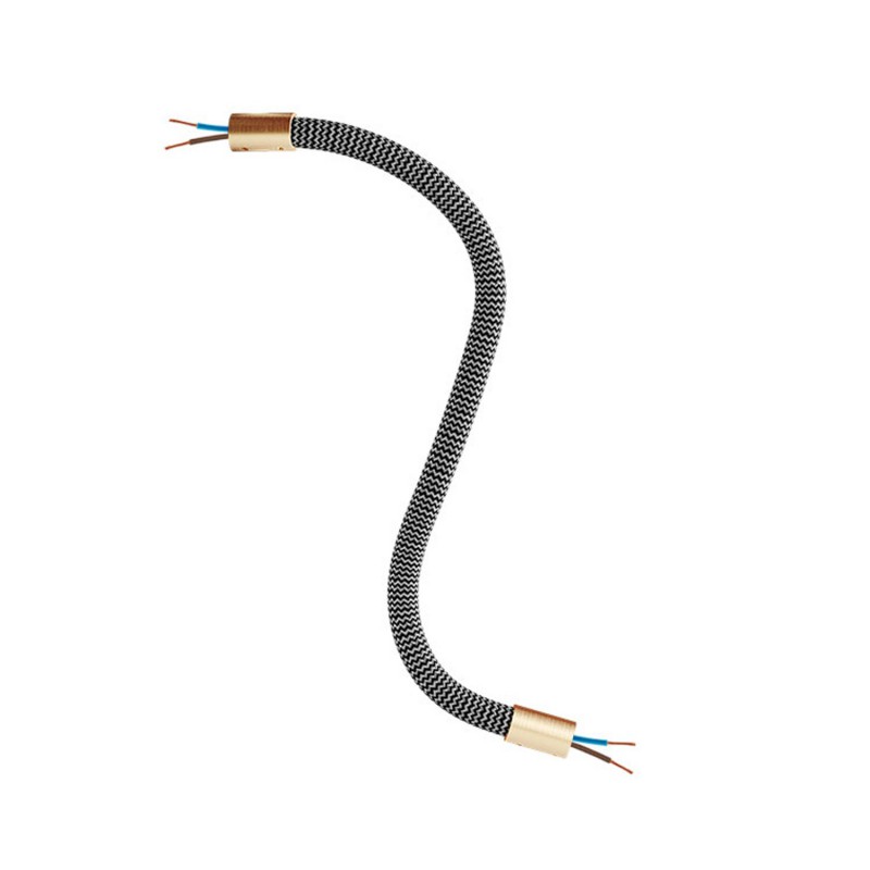 Levně creative cables Creative flex - ohebná trubice potažena cik-cak černo stříbrnou textilií RZ30 Délka: 30 cm, Barva komponentu: Matná bronz